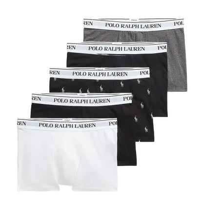 Polo Ralph Lauren Classic Stretch Cotton Trunk 5-Pack White / Black / Grey - The Sporting Lodge