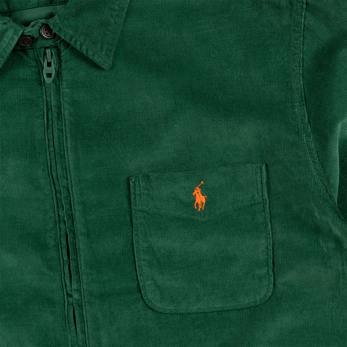 Polo Ralph Lauren Corduroy Full-Zip Overshirt Vintage Pine - The Sporting Lodge