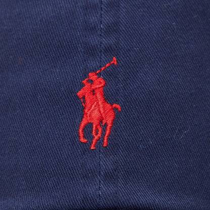 Polo Ralph Lauren Cotton Chino Baseball Cap Newport Navy/Red - The Sporting Lodge
