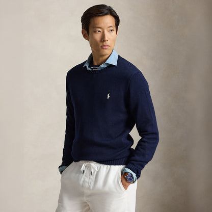 Polo Ralph Lauren Cotton Crewneck Sweater Hunter Navy