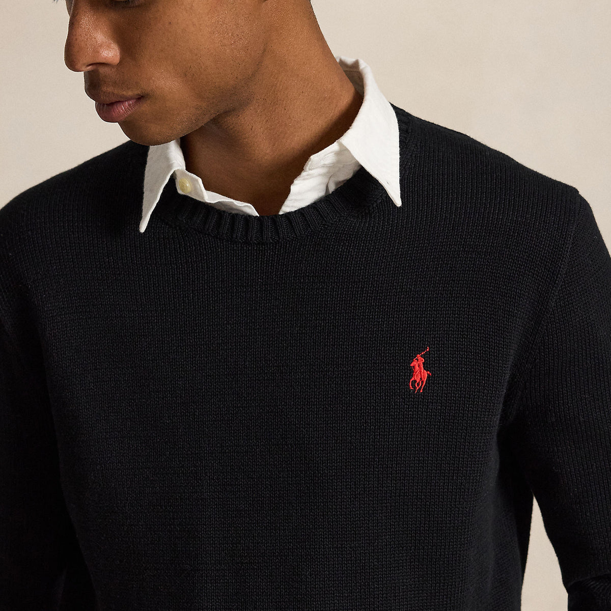 Polo Ralph Lauren Cotton Crewneck Sweater Polo Black