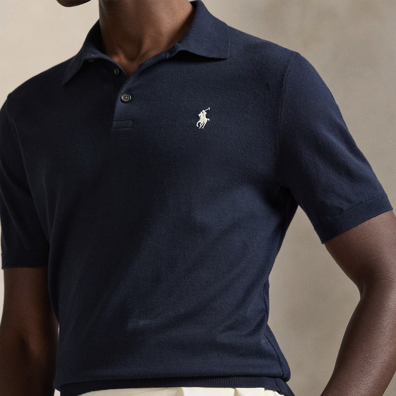 Polo Ralph Lauren Cotton Polo - Collar Jumper Hunter Navy