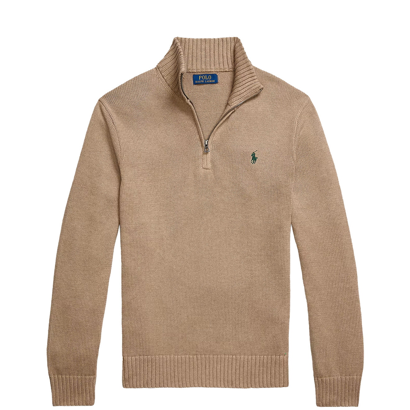 Polo Ralph Lauren Cotton Quarter-Zip Sweater Bronze Melange | The