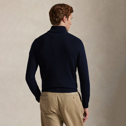 Polo Ralph Lauren Cotton Quarter-Zip Sweater Hunter Navy