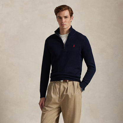 Polo Ralph Lauren Cotton Quarter-Zip Sweater Hunter Navy