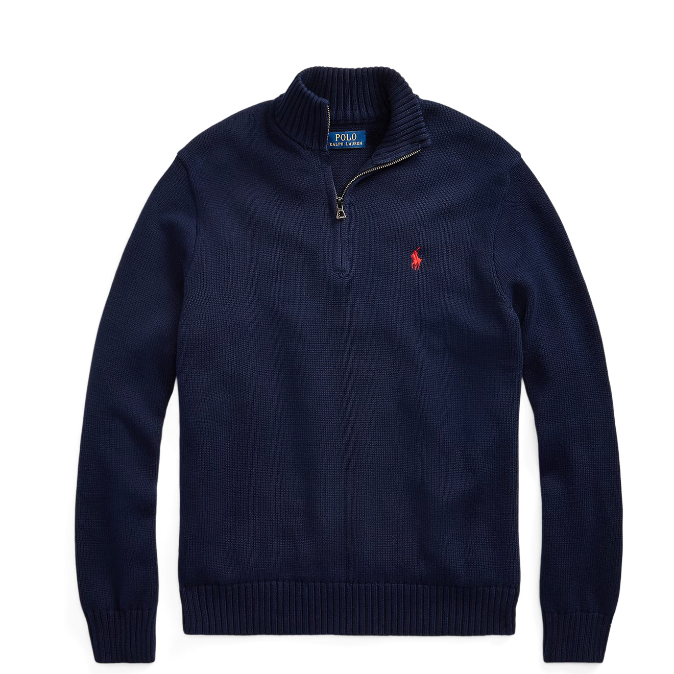 Polo Ralph Lauren Cotton Quarter-Zip Sweater Hunter Navy