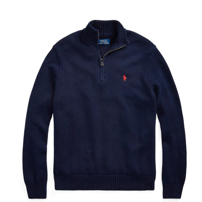 Polo Ralph Lauren Cotton Quarter-Zip Sweater Hunter Navy