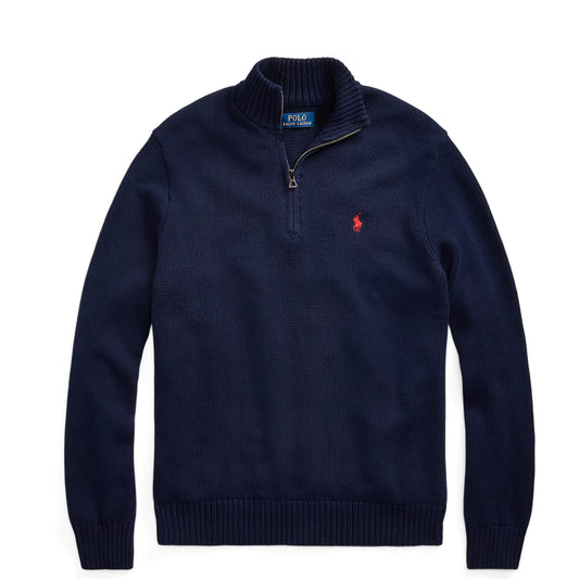 Polo Ralph Lauren Cotton Quarter-Zip Sweater Hunter Navy
