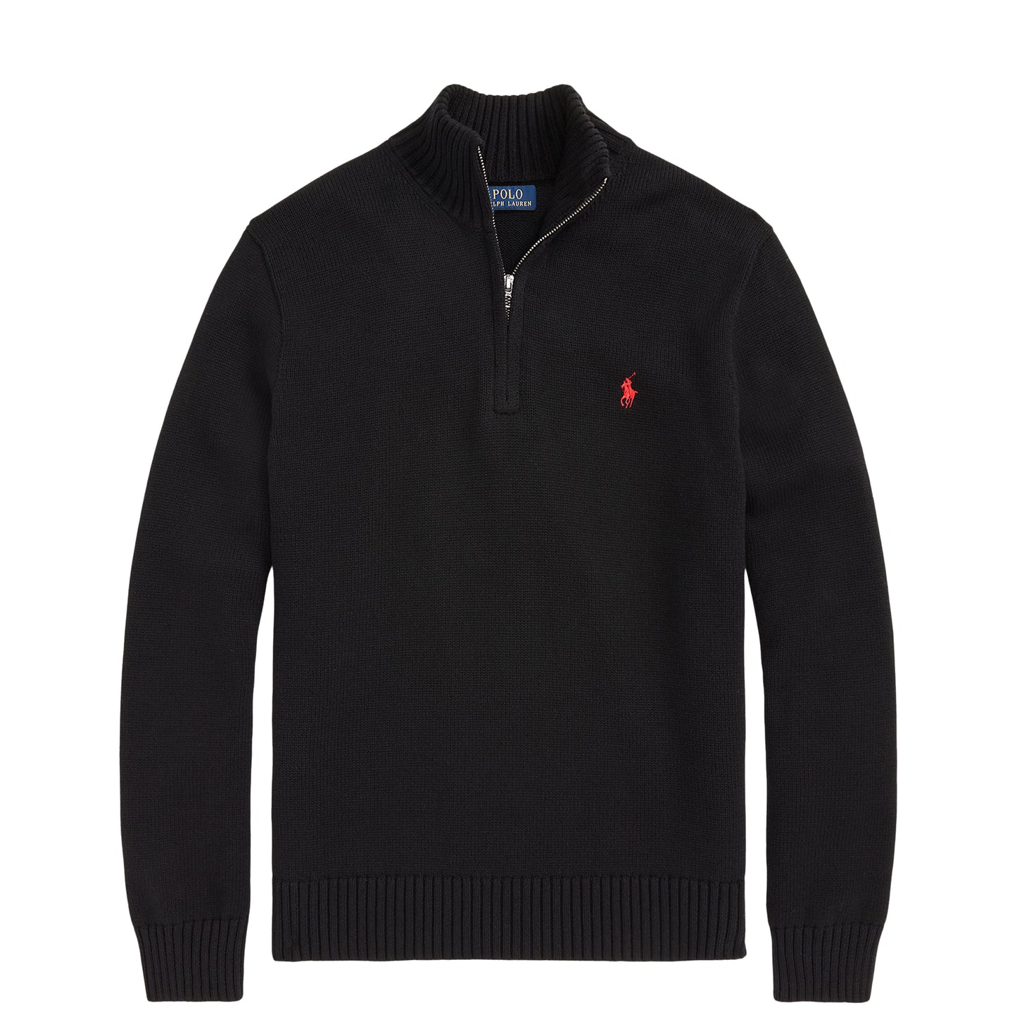 Polo Ralph Lauren Cotton Quarter Zip Mockneck Sweater Polo Black