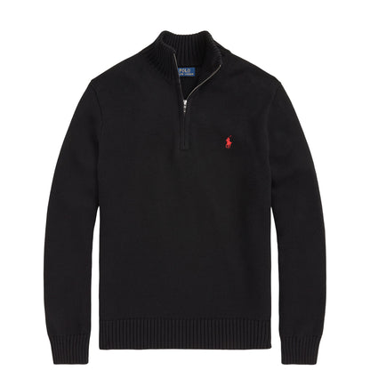 Polo Ralph Lauren Cotton Quarter Zip Mockneck Sweater Polo Black