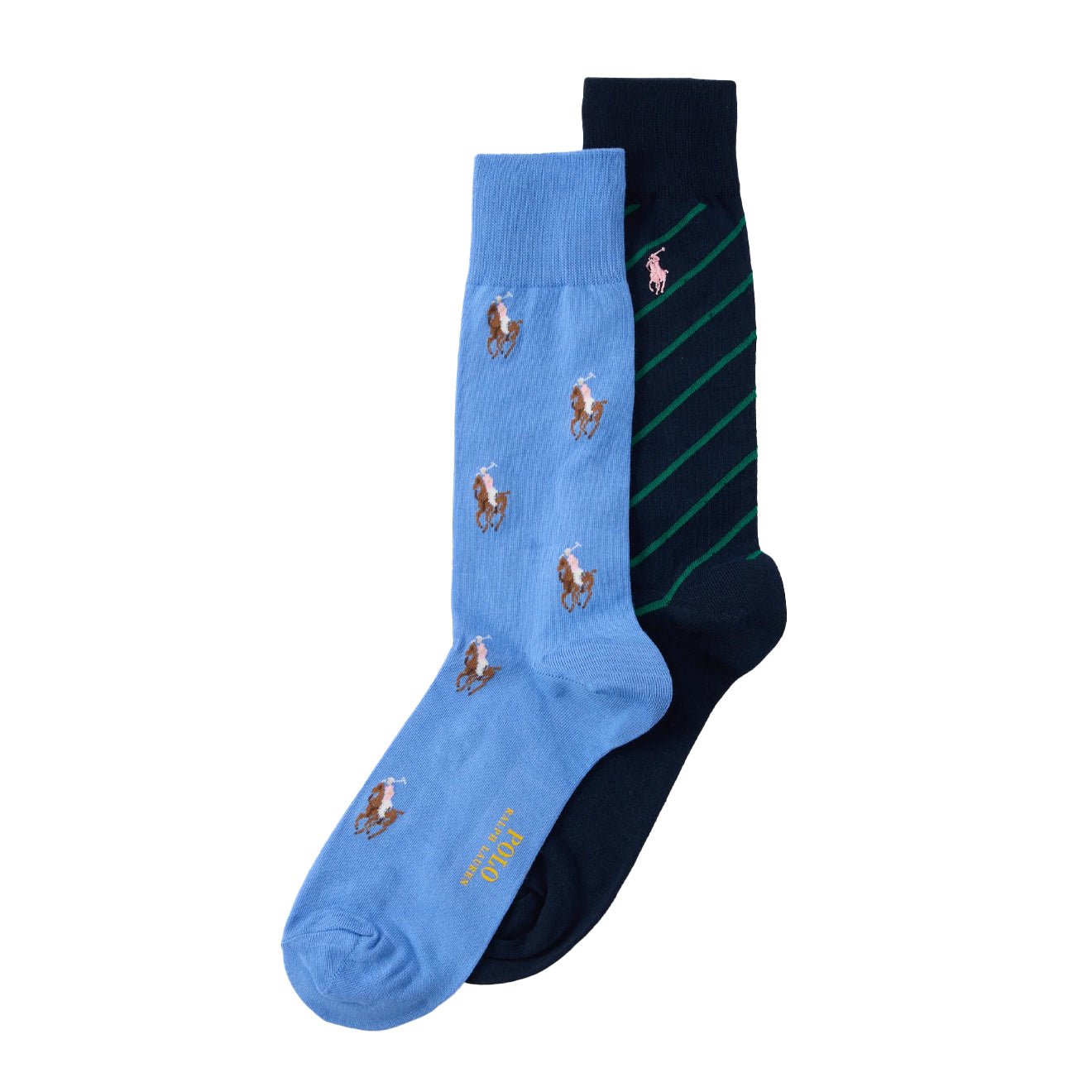 Polo Ralph Lauren Crew Sock 2 Pack Blue / Green - The Sporting Lodge