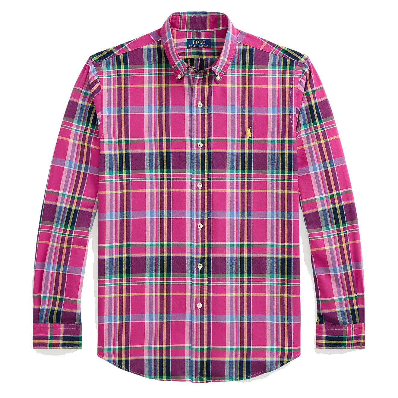 Polo Ralph Lauren Custom Fit Button Down Check Shirt Pink Navy Multi - The Sporting Lodge