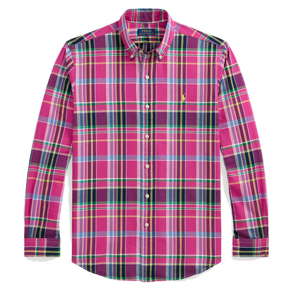 Polo Ralph Lauren Custom Fit Button Down Check Shirt Pink Navy Multi - The Sporting Lodge