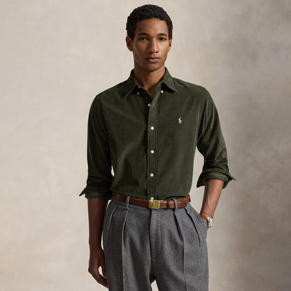 Polo Ralph Lauren Custom Fit Corduroy Shirt Company Olive W/Khaki Pp