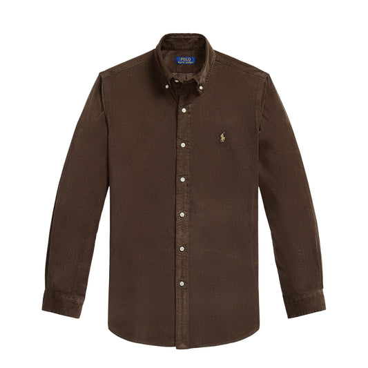 Polo Ralph Lauren Custom Fit Corduroy Shirt Nutmeg Brown