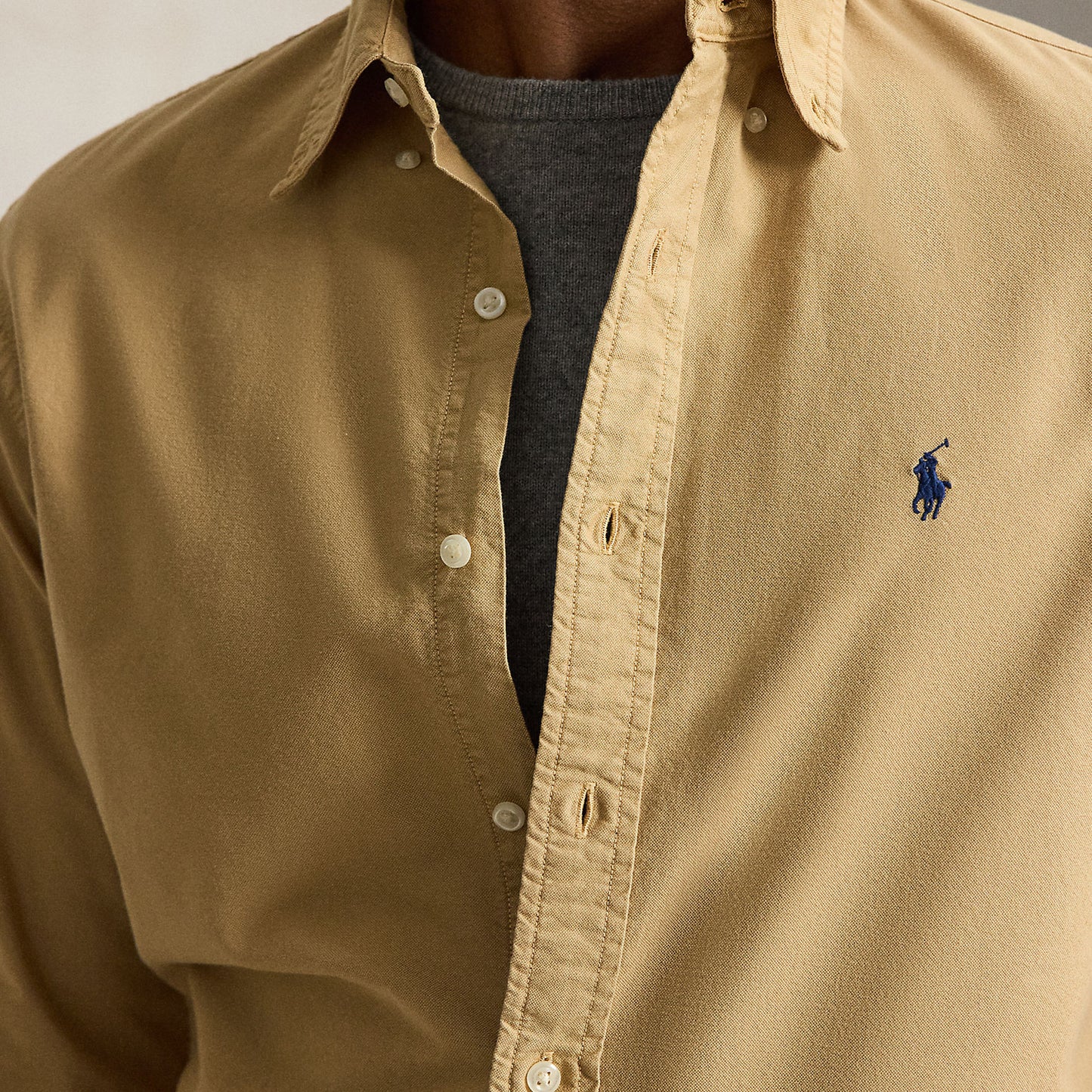 Polo Ralph Lauren Custom Fit Garment-Dyed Oxford Shirt Classic Camel