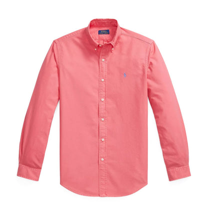 Polo Ralph Lauren Custom Fit Garment-Dyed Oxford Shirt Pale Red - The Sporting Lodge