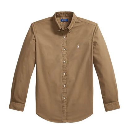 Polo Ralph Lauren Custom Fit Garment-Dyed Oxford Shirt RL Brown - The Sporting Lodge