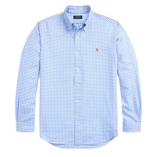 Polo Ralph Lauren Custom Fit Gingham Oxford Shirt Light Blue/White - The Sporting Lodge