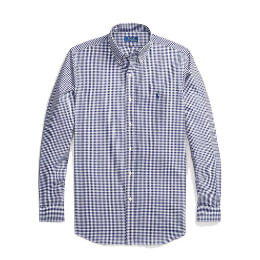 Polo Ralph Lauren Custom Fit Gingham Stretch Poplin Shirt Navy / White - The Sporting Lodge