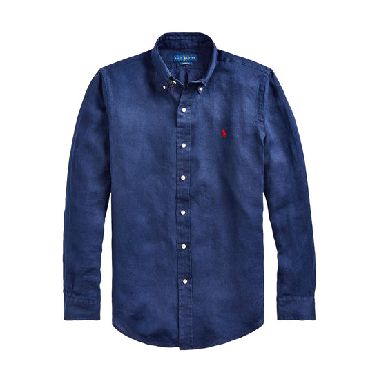 Polo Ralph Lauren Custom Fit Linen Shirt Newport Navy