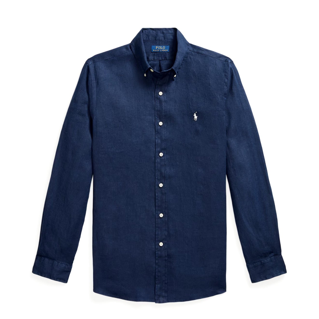 Polo Ralph Lauren Custom Fit Linen Shirt Newport Navy / White