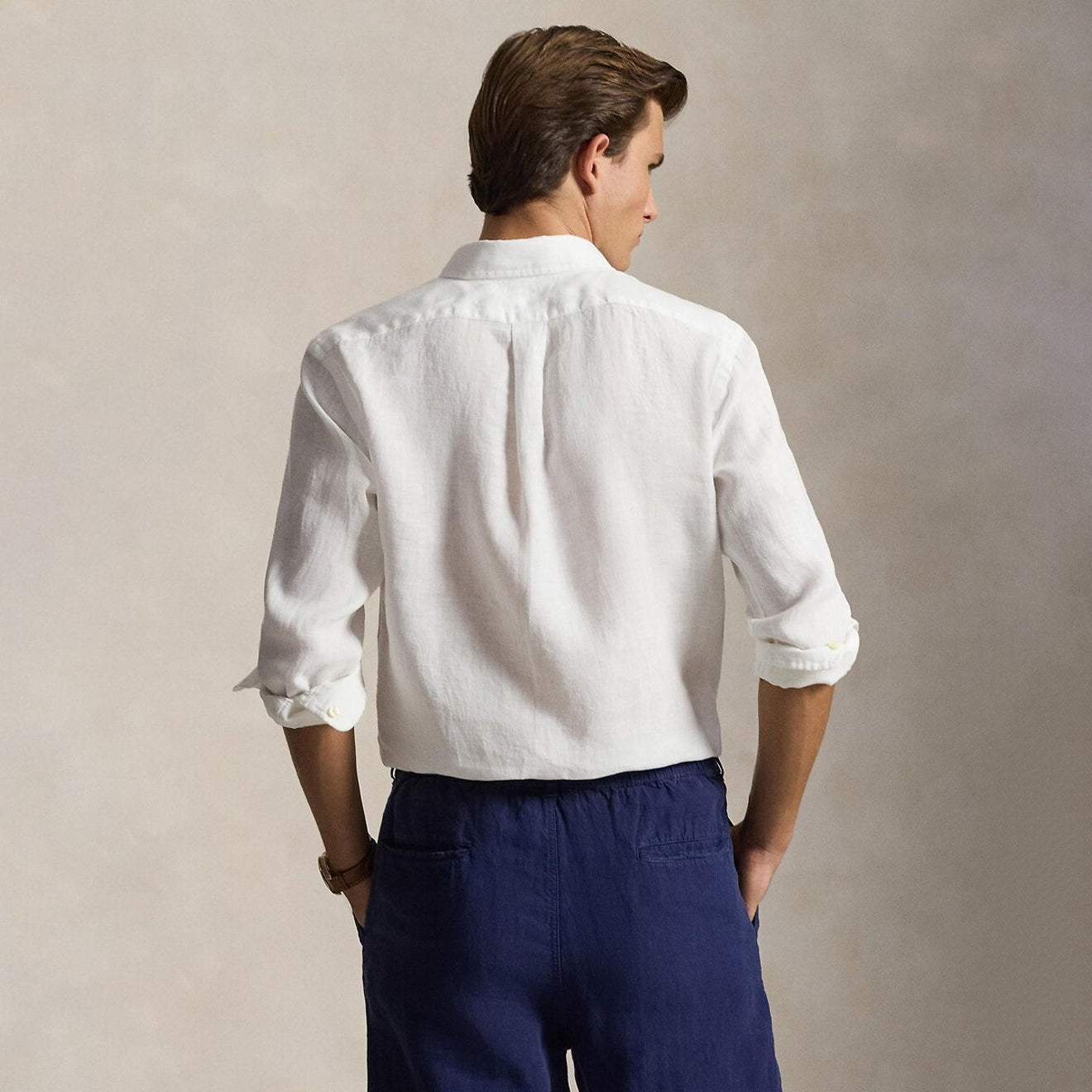 Polo Ralph Lauren Custom Fit Linen Shirt White