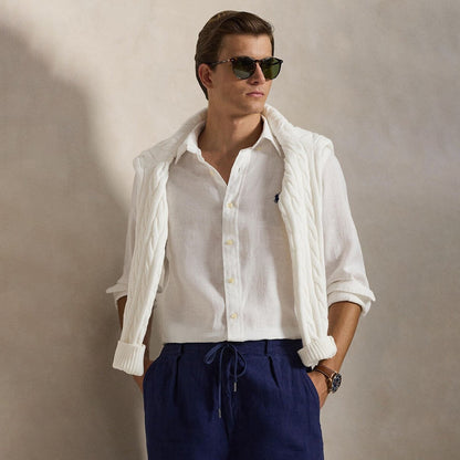 Polo Ralph Lauren Custom Fit Linen Shirt White