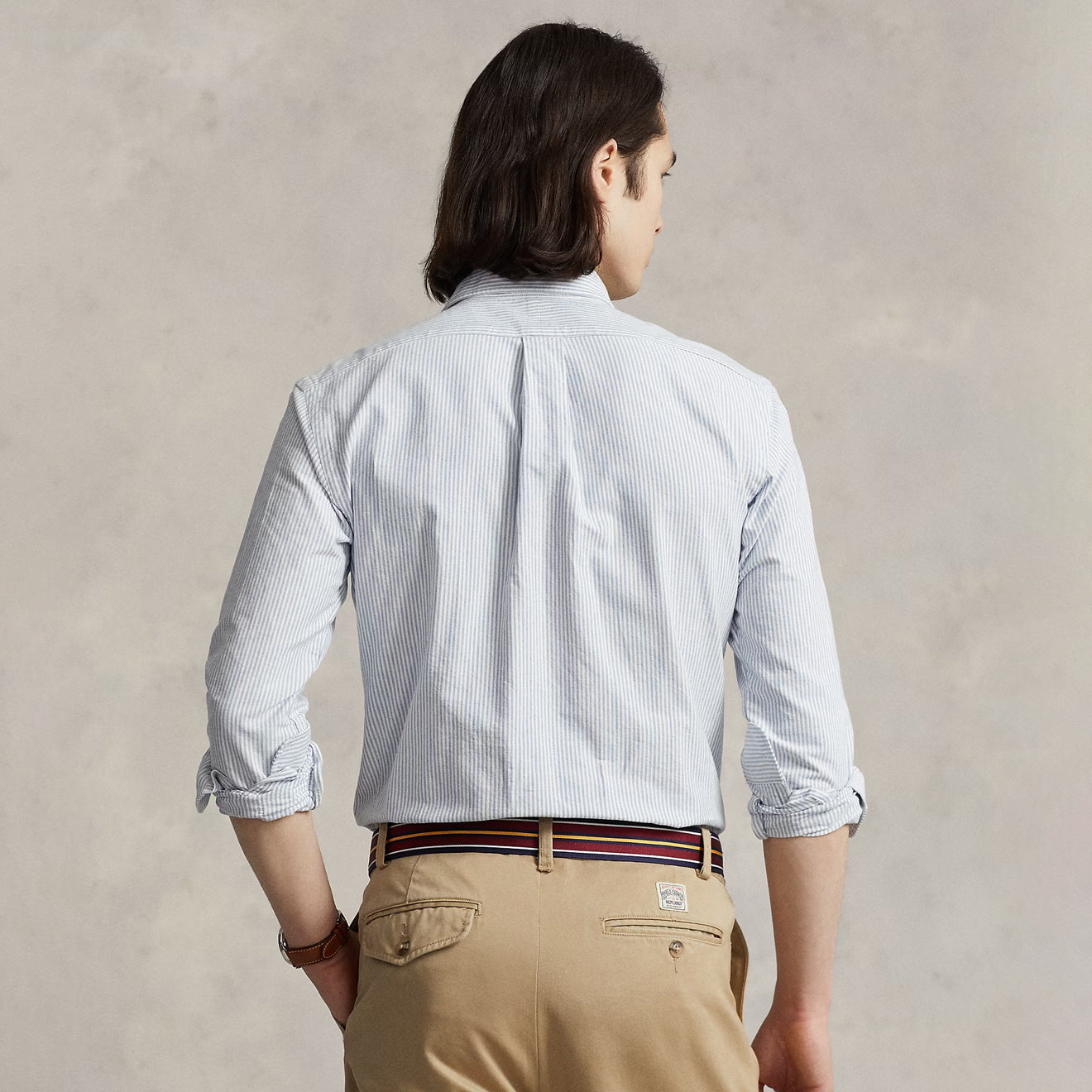 Polo Ralph Lauren Custom Fit Oxford Shirt Blue / White Stripe - The Sporting Lodge