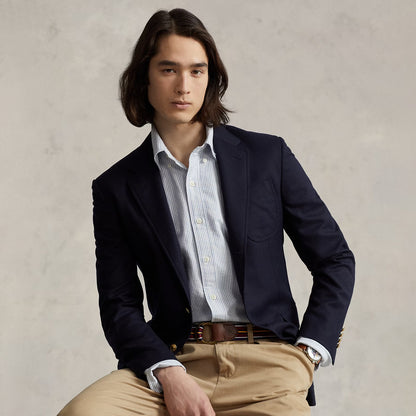 Polo Ralph Lauren Custom Fit Oxford Shirt Blue / White Stripe - The Sporting Lodge
