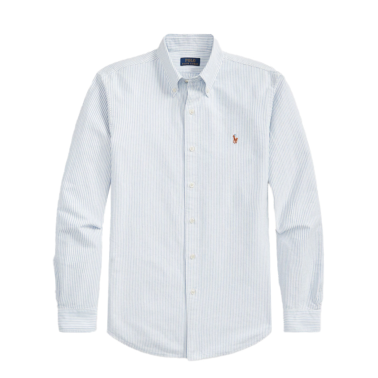 Polo Ralph Lauren Custom Fit Oxford Shirt Blue / White Stripe - The Sporting Lodge