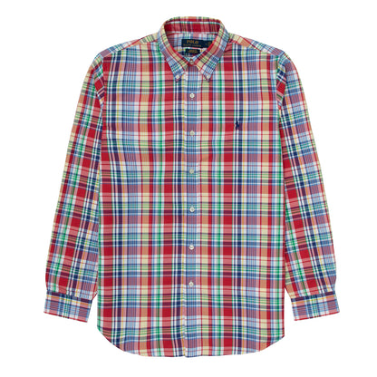 Polo Ralph Lauren Custom Fit Oxford Shirt Red / Blue Multi - The Sporting Lodge