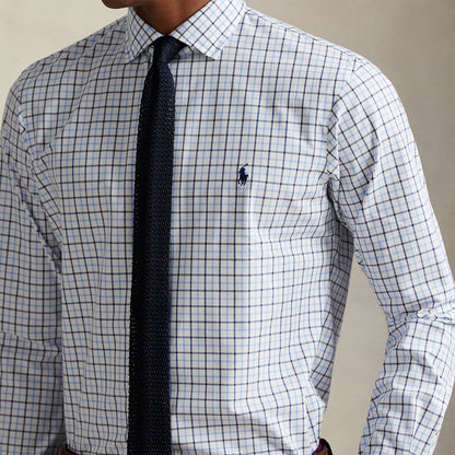 Polo Ralph Lauren Custom Fit Plaid Stretch Poplin Shirt White / Blue / Multi