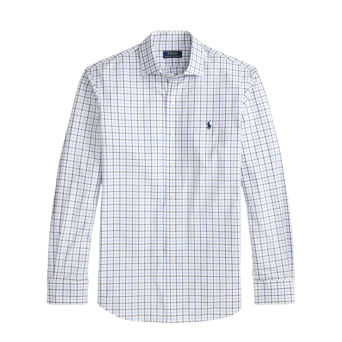 Polo Ralph Lauren Custom Fit Plaid Stretch Poplin Shirt White / Blue / Multi
