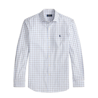 Polo Ralph Lauren Custom Fit Plaid Stretch Poplin Shirt White / Blue / Multi