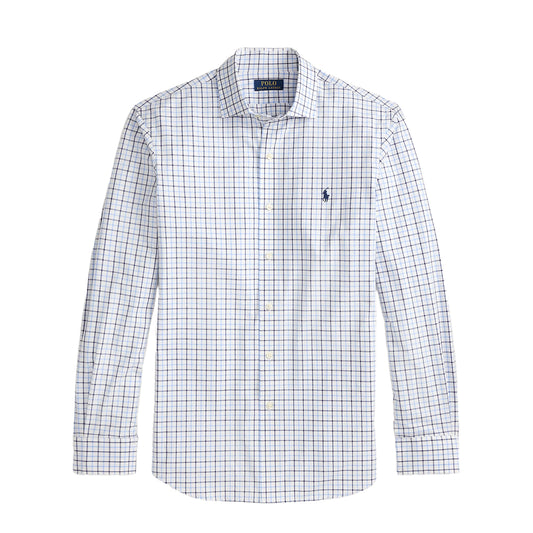 Polo Ralph Lauren Custom Fit Plaid Stretch Poplin Shirt White / Blue / Multi