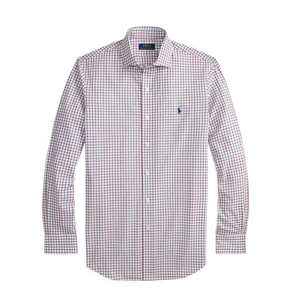 Polo Ralph Lauren Custom Fit Plaid Stretch Poplin Shirt White / Wine / Multi - The Sporting Lodge