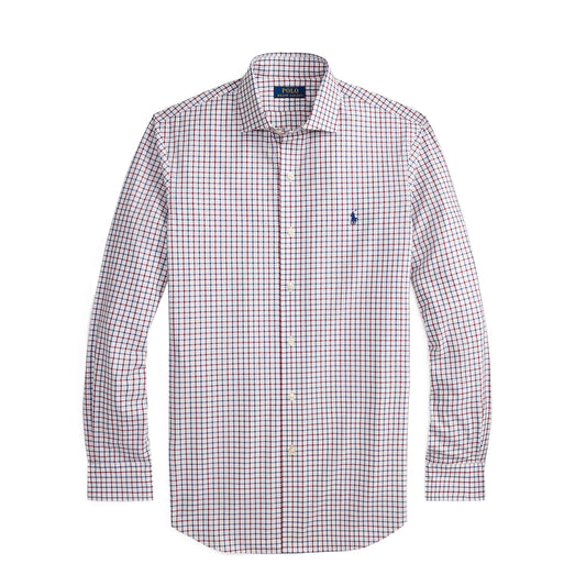 Polo Ralph Lauren Custom Fit Plaid Stretch Poplin Shirt White / Wine / Multi