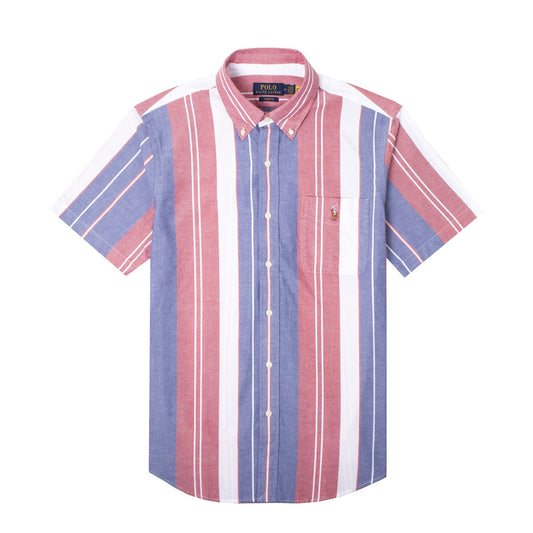 Polo Ralph Lauren Custom Fit S/S Striped Shirt Blue / Red Multi