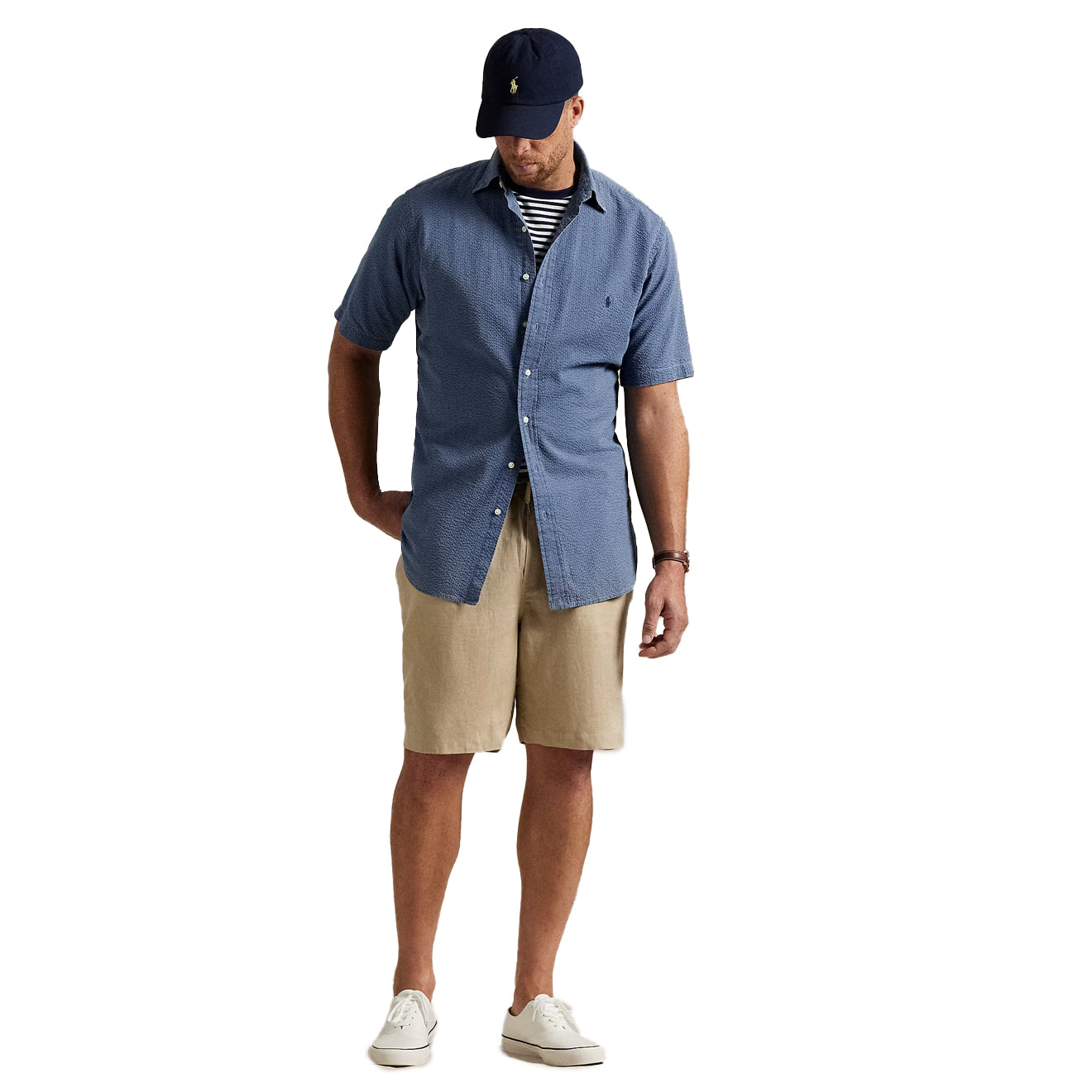 Polo Ralph Lauren Custom Fit Seersucker Shirt Dark Indigo - The Sporting Lodge