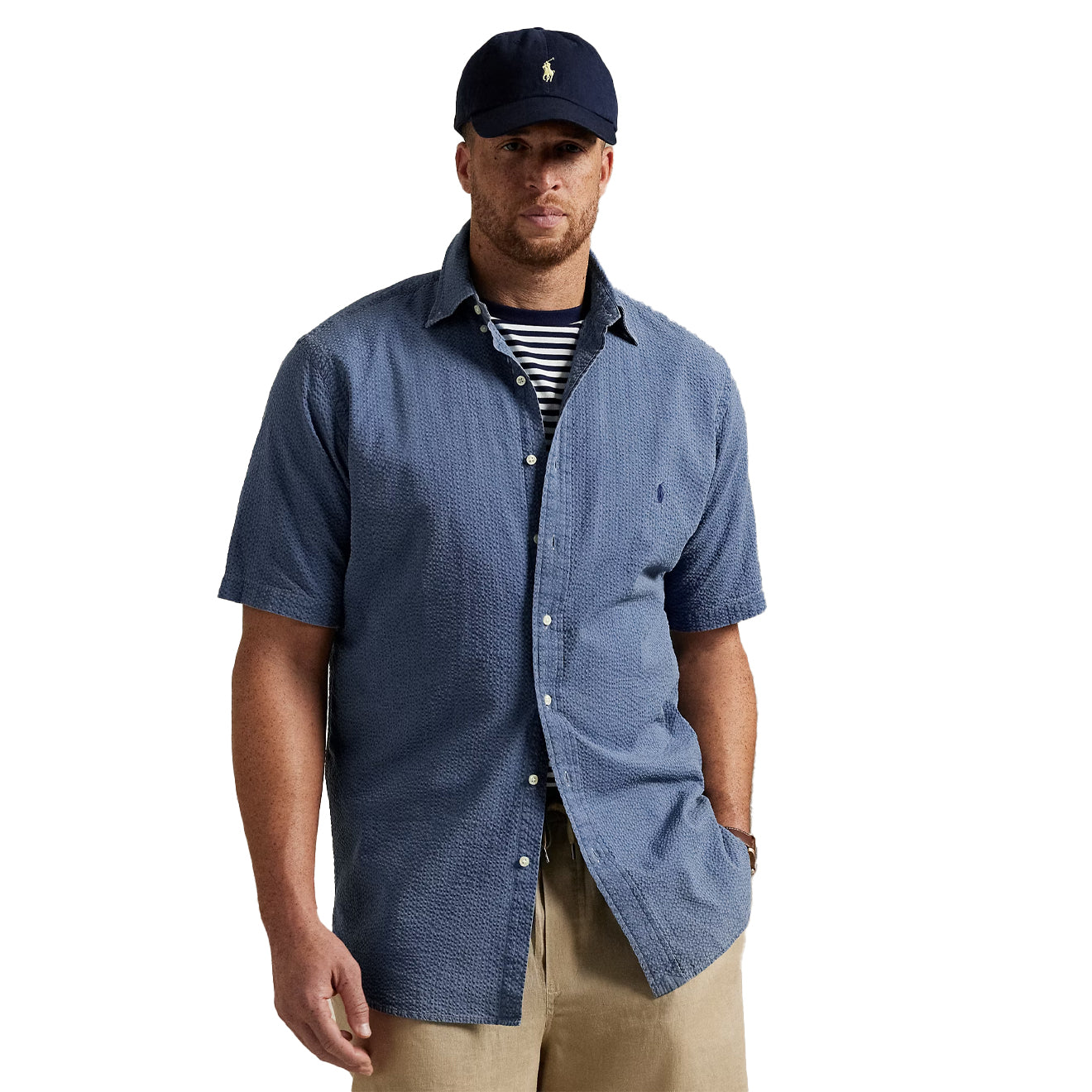 Polo Ralph Lauren Custom Fit Seersucker Shirt Dark Indigo - The Sporting Lodge
