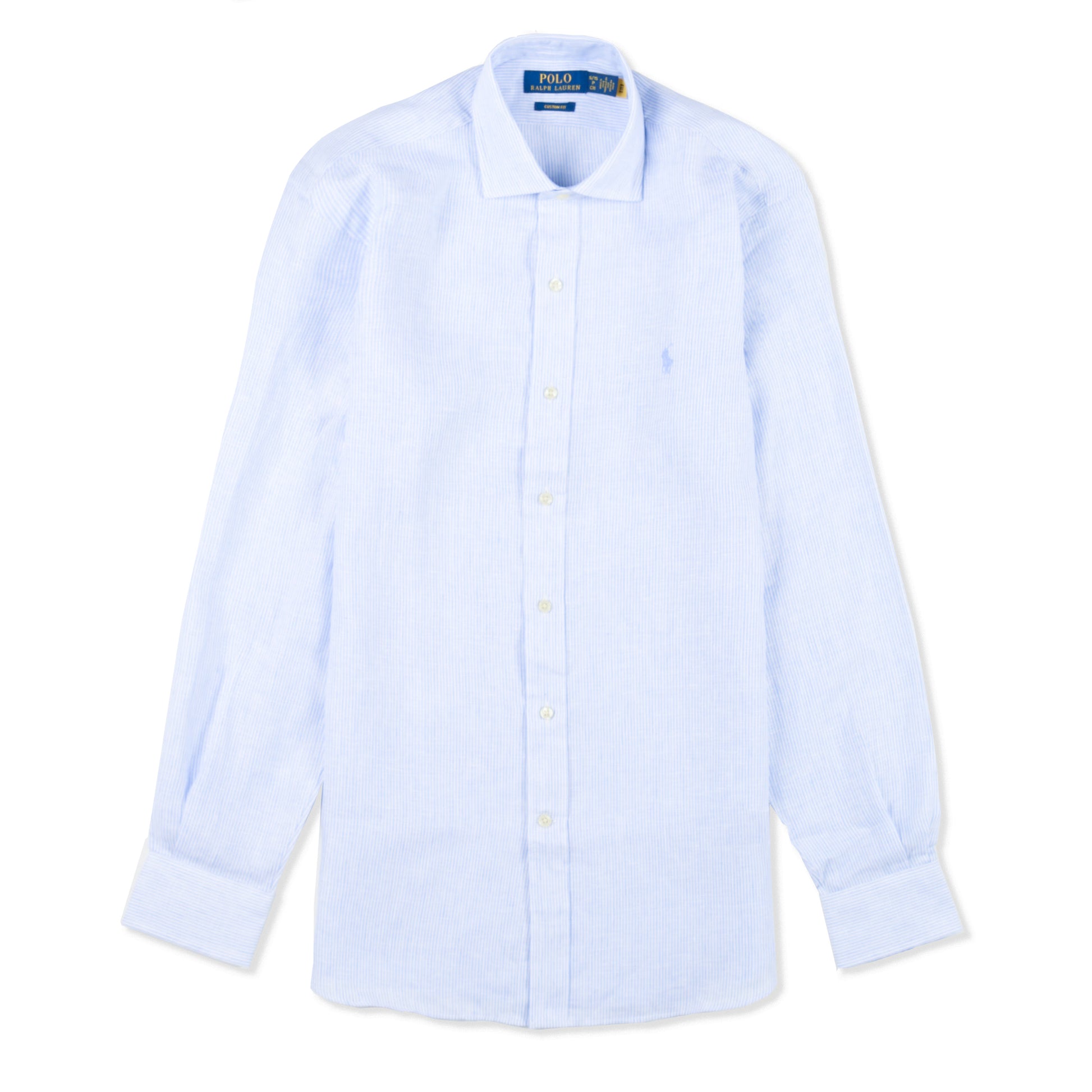 Polo Ralph Lauren Custom Fit Striped Linen Shirt Cabana Blue White - The Sporting Lodge