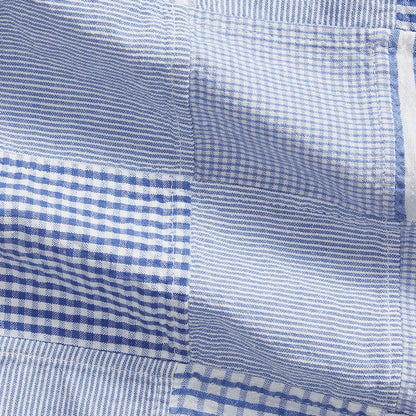 Polo Ralph Lauren Classic Fit Patchwork Seersucker Shirt Patchwork Blues