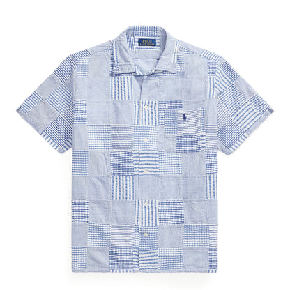 Polo Ralph Lauren Classic Fit Patchwork Seersucker Shirt Patchwork Blues