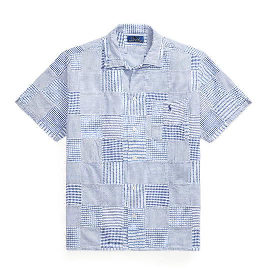 Polo Ralph Lauren Classic Fit Patchwork Seersucker Shirt Patchwork Blues