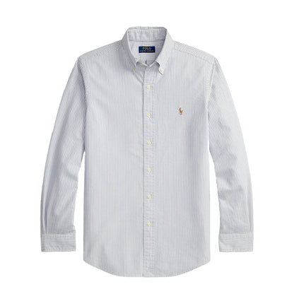 Polo Ralph Lauren Custom Fit Striped Oxford Shirt Navy White