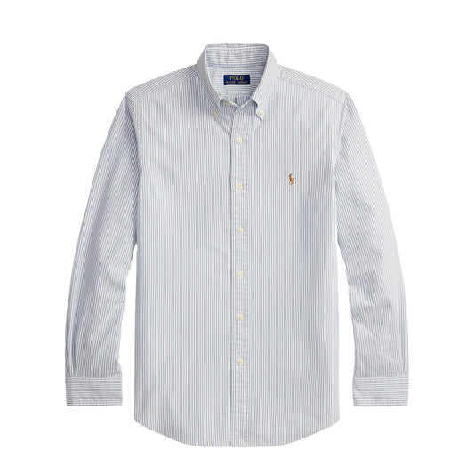 Polo Ralph Lauren Custom Fit Striped Oxford Shirt Navy White