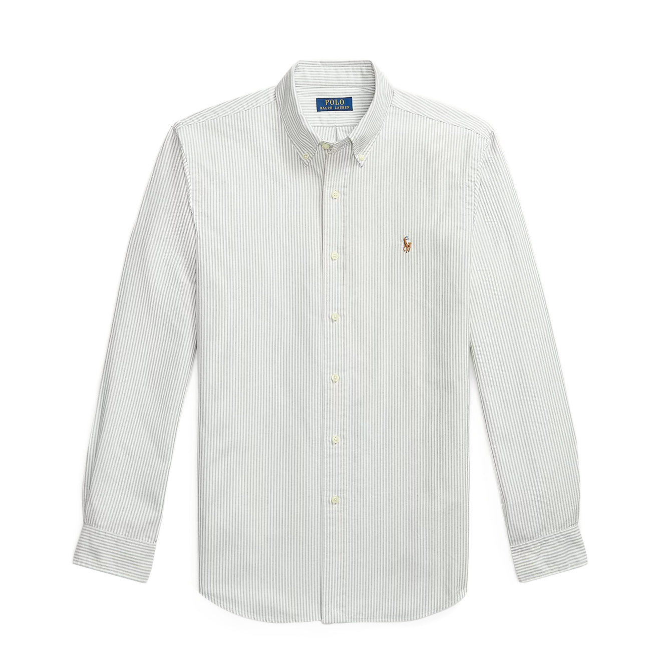 Polo Ralph Lauren Custom Fit Striped Oxford Shirt Shamrock / White