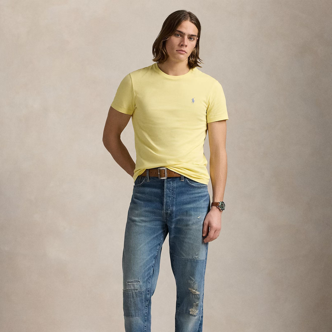 Polo Ralph Lauren Custom Slim Crewneck T-Shirt Resort Gold - The Sporting Lodge