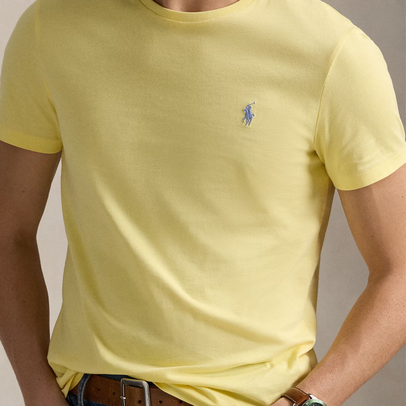 Polo Ralph Lauren Custom Slim Crewneck T-Shirt Resort Gold - The Sporting Lodge